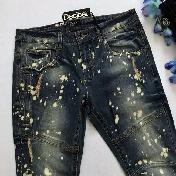 Decibel NWT Distressed Medium Wash Skinny Jeans Men 34 - Picture 3 of 11